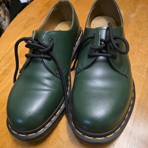 Dr. Martens Green Leather Combat Boots